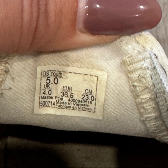 Blue Butterfly White Slip On Vans - Custom Painted Vans Shoes Youth Size 5 - Picture 9 of 9